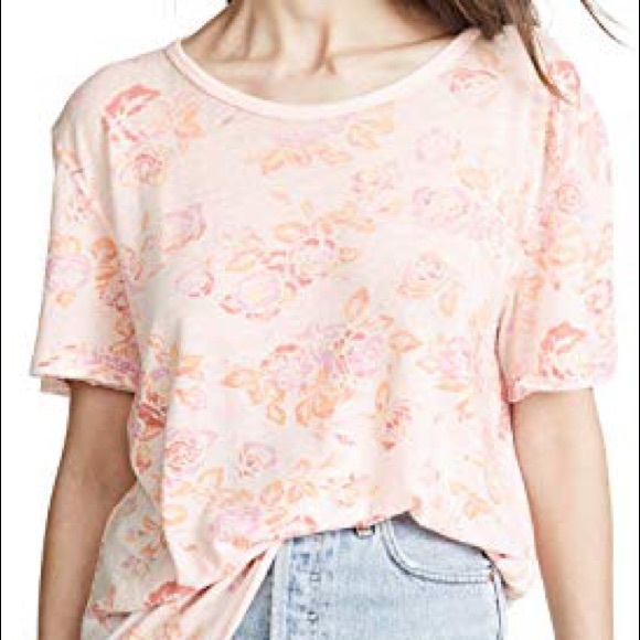 🦚 FREE PEOPLE Tourist Tee in Blush Combo Pink - Picture 2 of 8